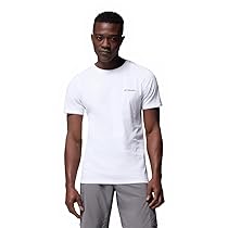 Columbia Men’s Rapid Ridge Back Graphic Tee 2, Short Sleeve T-Shirt, White, Heavenly Horizons, L