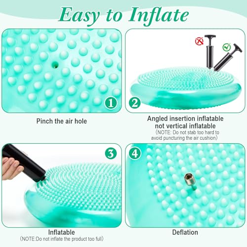 Image of Libima 4 Pcs Wiggle Seat for Kids Inflated Wobble Cushion | 13'' Sensory Flexible Seating for Classroom Elementary, Balance Disc for Student Adults Pet Training Office School Home Chair