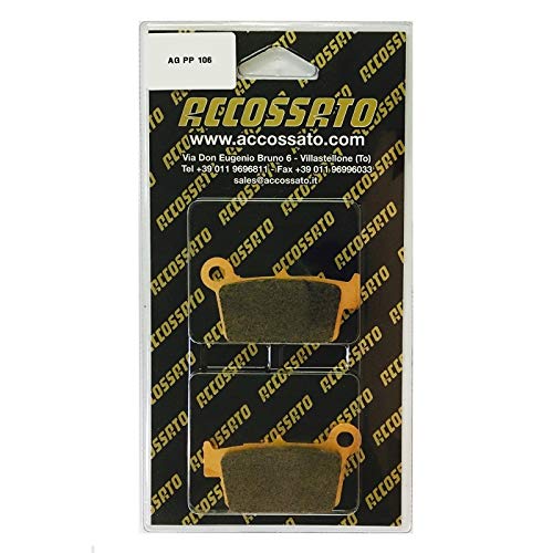 Accossato Bremsbelag-Set – 2 Stück, Organische Mischung, Maße 86x40x10,5 Mm, Für Motorrad Hinten