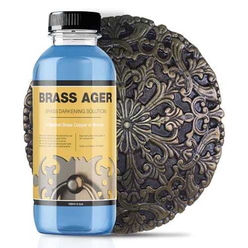 LIIZOUSUDA Brass Patina Solution - Brass Black Metal Finish to Blacken, Copper, Bronze Parts - Black Patina - 3.5 OZ