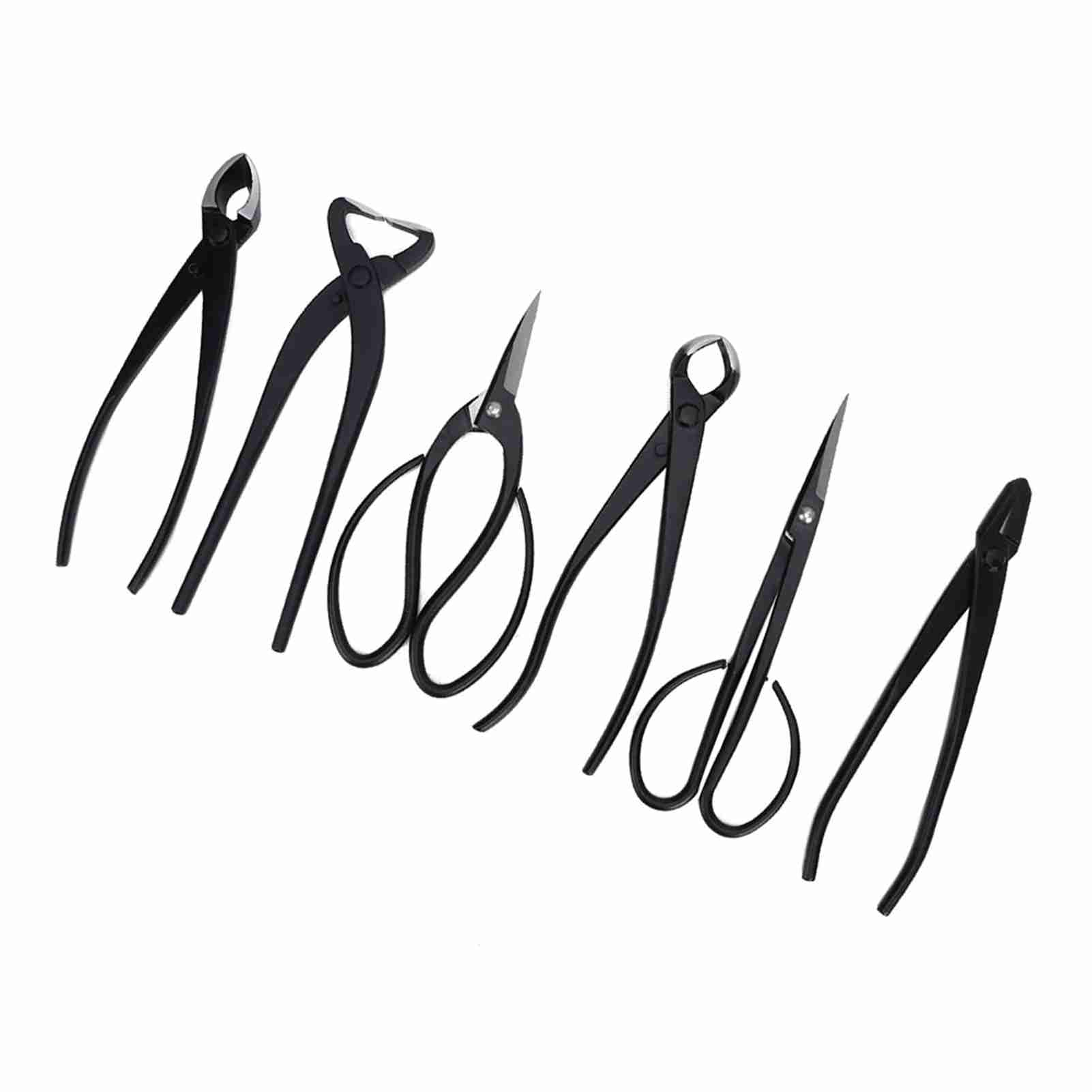 Juego de Herramientas para Bonsái Kit de Recorte de Jardín Profesional de 6 Piezas Tijeras de Acero Alicates para el Cuidado de los Árboles Bonsái Mantenimiento de