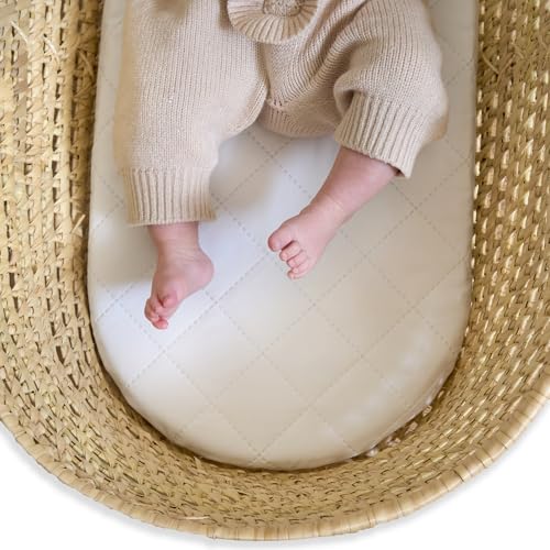 Clair de Lune Matelas matelassé Noah Pod/Palm pour couffin 74 x 28 cm