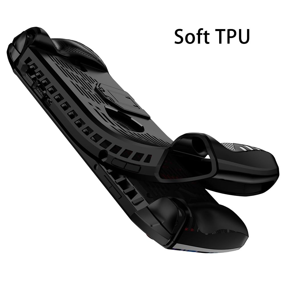 Etui na MSI Claw, Ultracienkie Miękkie TPU Etui z Podpórką, Shockproof Ochronne Etui Kickstand Case dla MSI Claw-Czarny