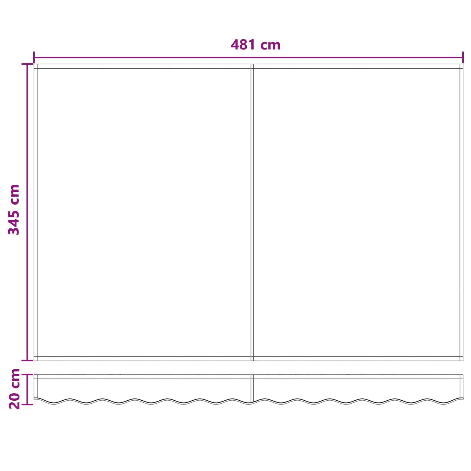 Vordach, elektrisch, einziehbar, 5 x 3,5 m, sandfarben | Aluminium und Polyester, halbe Kassette, Fernbedienung inklusive, für Terrasse Garten