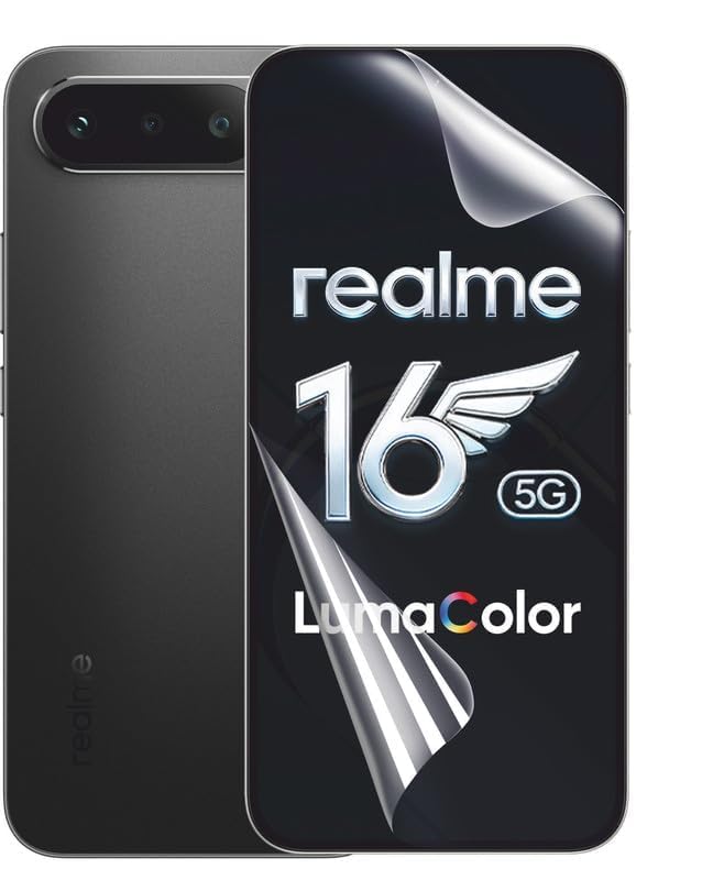 Image of BLACKSHEEP Matte Screen Protector for Realme 16 5G (Pack of 1) Membrane Case Friendly Full Edge to Edge Screen Coverage & Installation Kit
