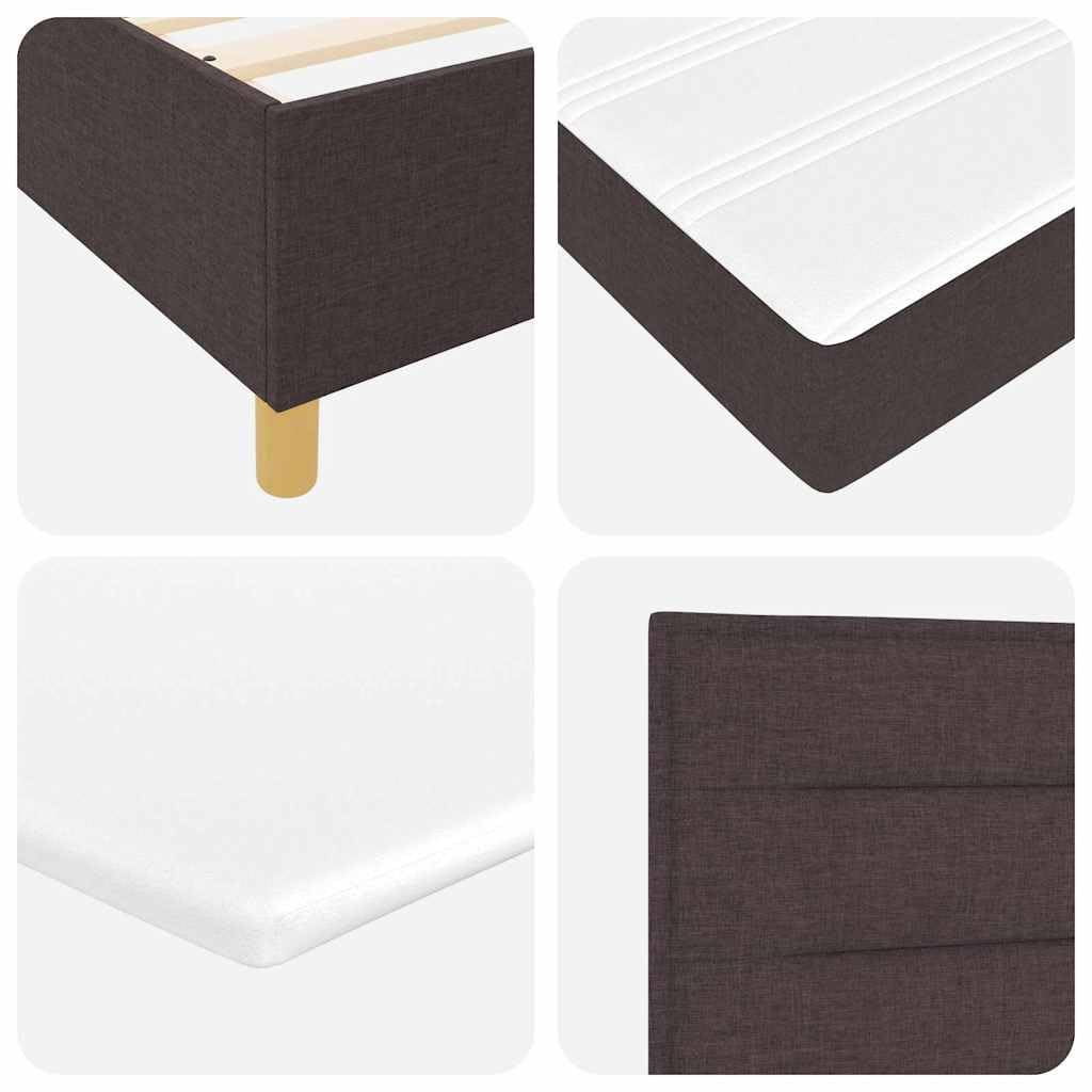 Lit à Ressorts avec Matelas Marron foncé 200 x 80 cm Tissu,Meubles,Lits & Accessoires,Lits & Cadres de lit,52.79 kg-3340658