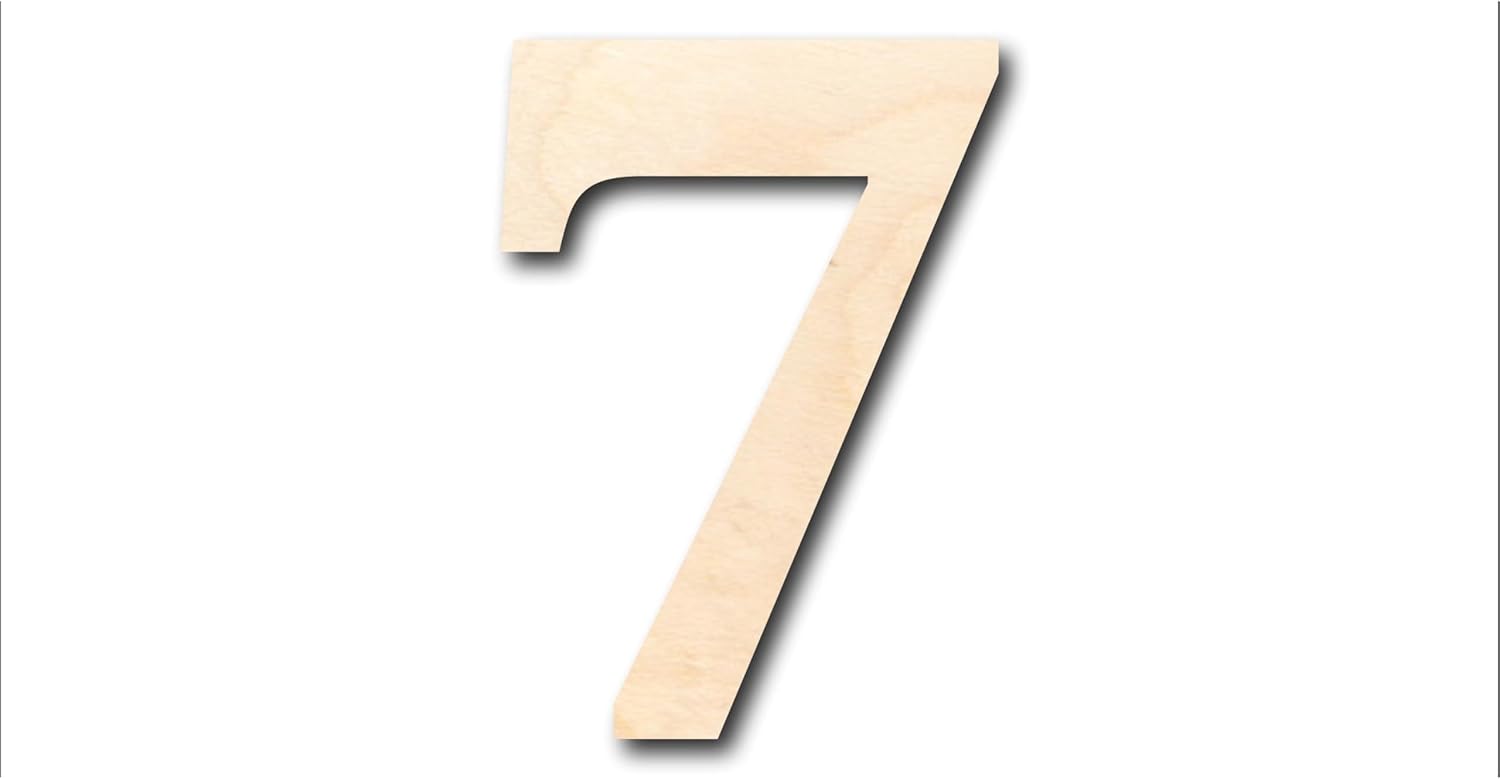 Unfinished Wood Cambria Number Seven Shape Craft up to 46" DIY 14" / 1"