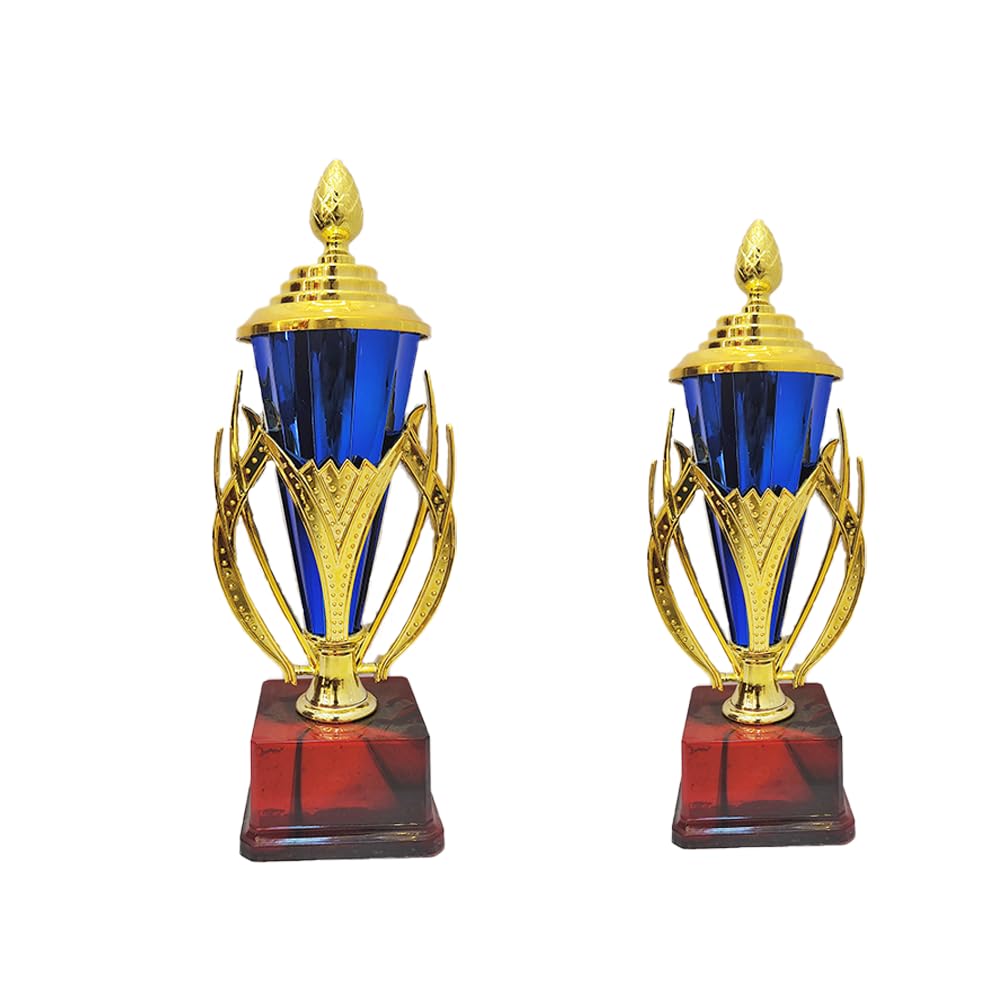 Trophy Award, Blue and Gold, Winner Recognition, Achievement Prize Pack of 2 (Size -11.5" Inch/9.75" Inch)-image-48