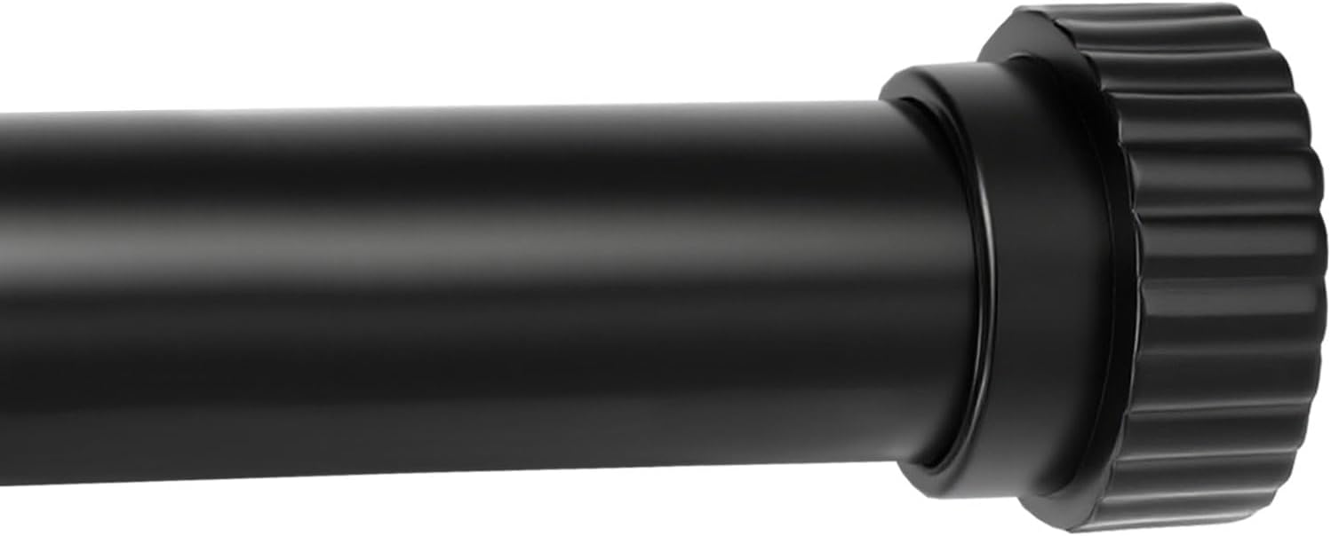 Modern Heavy Duty Curtain Rods for Windows 30 to 105 Inch, Black Decoractive Adjustable Window Rods 1 Inch Diameter for Bedroom Living Room Kitchen Drapes (Black,30"-105") Black 30"-105"