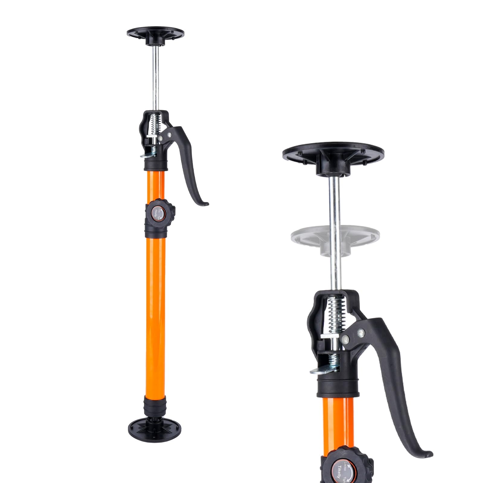 cabinet jack for installing cabinet support rod 3rd hand support system - adjustable pole, extends 19.29 to 43.30 inches, orange, 1 pack