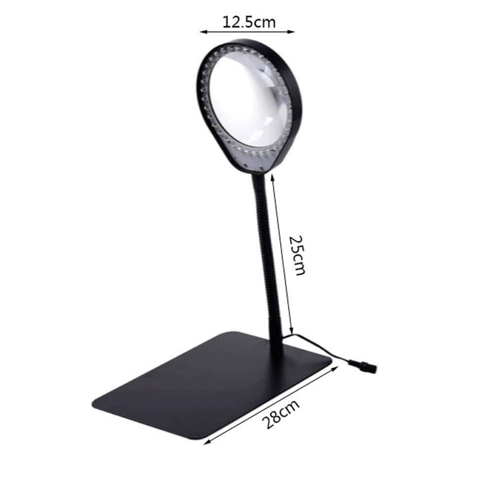 Lupe und Schreibtischlampe für Hobby, Basteln, Inspektion, Lesen von Büchern, Zeitschriften, Zeitungen, Modellbau, Löten, Schmuckdesign, Nadelspitze, Nähen und mehr