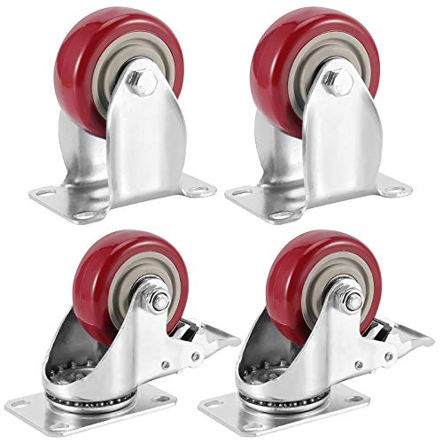 Roulettes pivotantes 7,6 cm pour chariot de manutention et meuble lourd