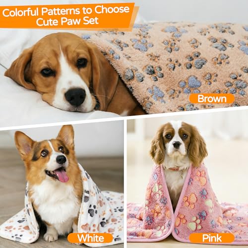1 Pack 3 Blankets Premium Soft Fluffy Pet Flannel Blanket, Paw Printed Throw for Dogs, Cats and Puppies (Cute Paw Set, 30×20 inch, Pack of 3) - Image 4