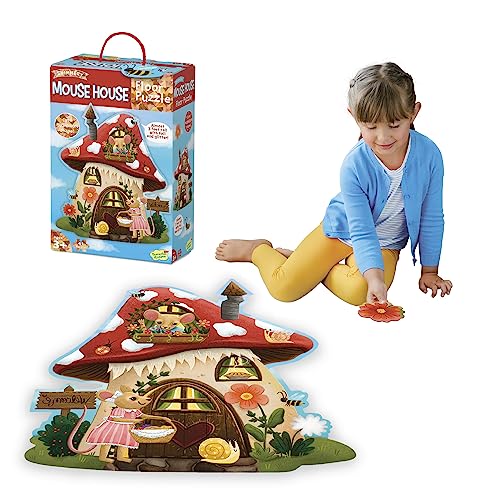 Peaceable Kingdom Giant Floor Puzzles with Uniquely Fun Shaped Pieces for Kids Ages 3+ Gifts for Girls and Boys - Mushroom House