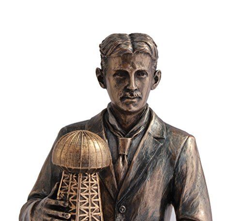 Estatua Nikola Tesla 12 pulgadas Bronce y Resina miniatura 3