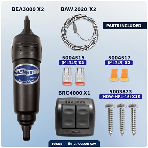 Image of Bennett Marine Electric Trim Tab System 12 inch x 9 inch, Complete Kit 12V