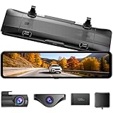 OKYES ドライブレコーダー ミラー型 分離【前4K+後2.5K&カメラ分離式&ズーム機能&128GBメモリカード付属】 ドラレコ 前後カメラ 11インチ GPS搭載 WDR/HDR スーパー夜視 Type-C電源 フロントカメラ360°回転可 起動音調整可 分割表示可 上下+左右画像逆転可 バックガイドライン調整可 LED信号対応 地デジ干渉対策 24時間駐車監視 日本語説明書（T12）