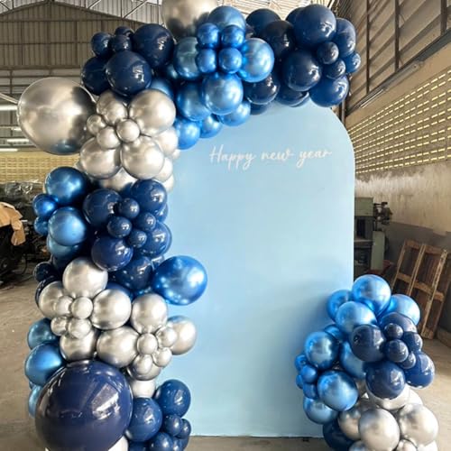 Image of Metallic Blue Balloons 12 inch, Blue Latex 50pcs Party Balloons | Graduation, Baby Shower, Birthday Party Decorations