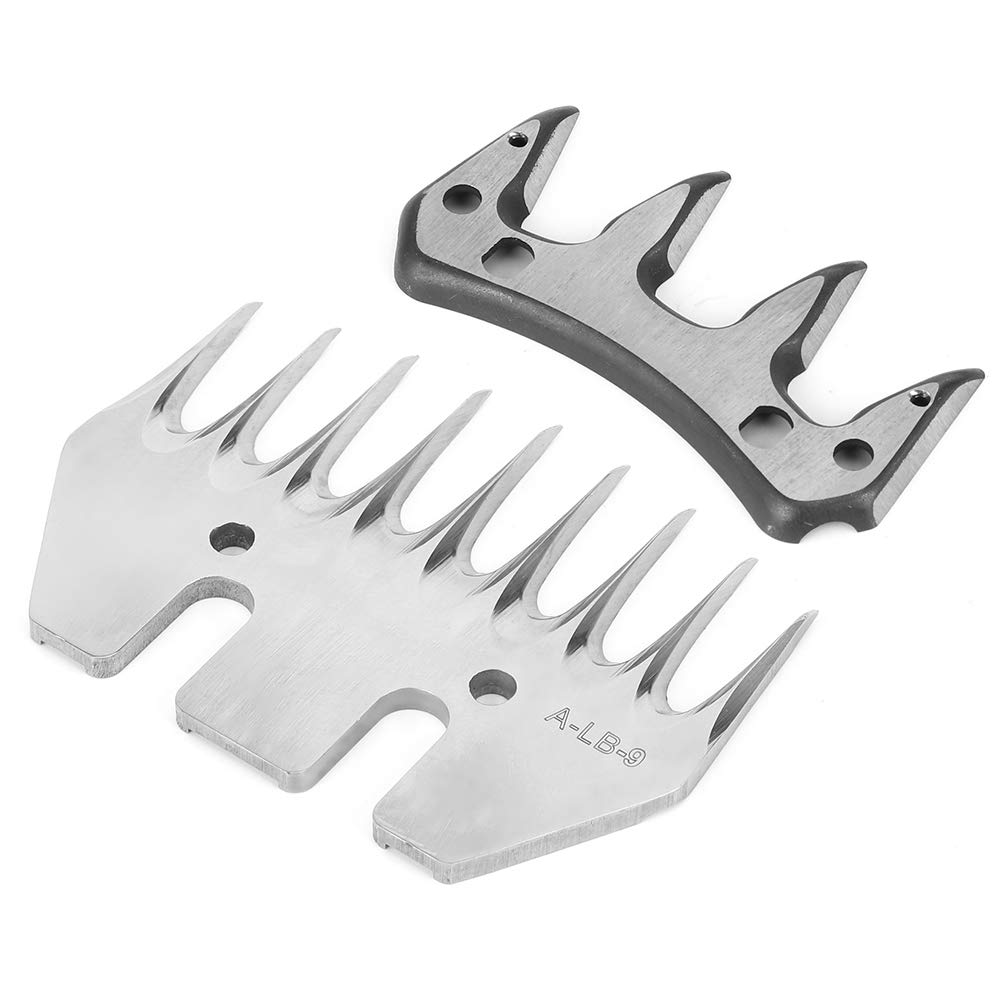 Cortadora de ovejas de acero inoxidable Cuchilla de corte de alta dureza Reemplazo de cortador de corte para ovejas l Aseo(9-tooth straight blade (+ swing blade))