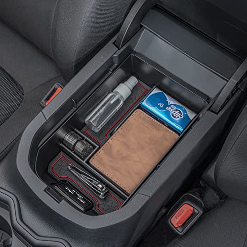 Topinstall Red Center Console Tray Compatible With Rav4 2023 2022 2021 2020 2019 Accessories, Armrest Box Organizer Insert Abs Plastic Storage Box #TOP27