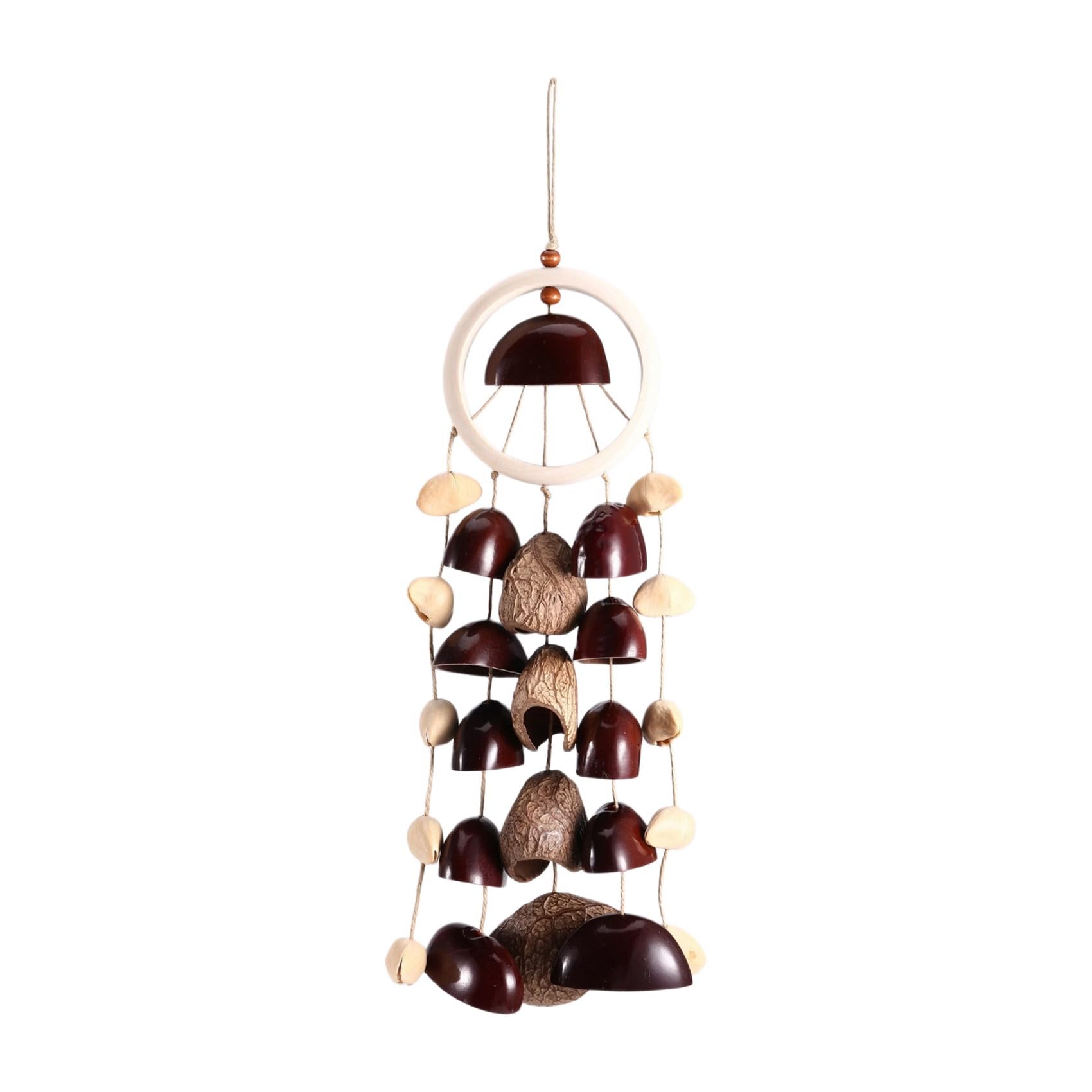 Jnchdghwa Seed Shell Hand Rattle 3 Kinds of 25 Natural Nut Shells Hand Cranked Wind Chime Seed Shell Sound Healing Instrument