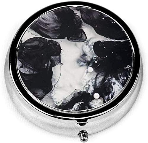 Round Medicine Box Portable Mini Metal Pill Case 2 inches Travel Little Pill Dispenser for Purse