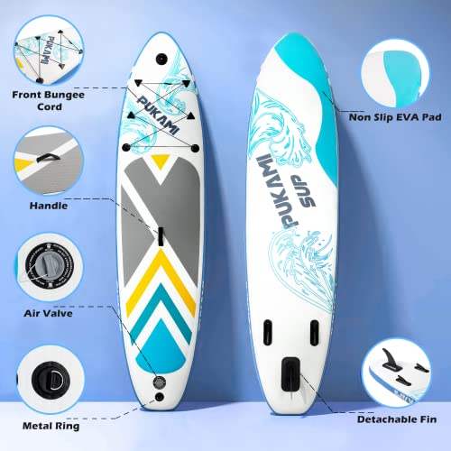 Inflatable Stand Up Paddle Board (6 Inches Thick) With Premium Sup Accessories, Adjustable Paddle, Wide Stance, Non-Slip Comfort Deck For Youth & Adults #TOP1