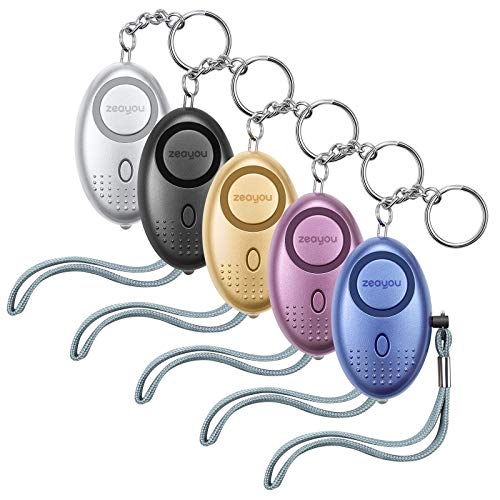 Zeyou Safety Sound Personal Alarm, 5-Piece 140dB Personal Safety Alarm, with LED Light, Suitable for Women, Girls, Children, Boys, Children and The Elderly
