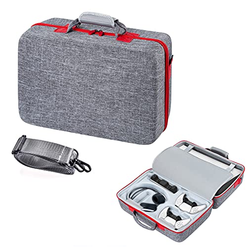 Best Review Carrying Case for PS5 Hard Shell Carry Case Travel Bag, Shockproof and Waterproof Storage Bag for PS5, Portable Protective Case Compatible with PS5 Console, Dual Controller and Accessories (Gray)