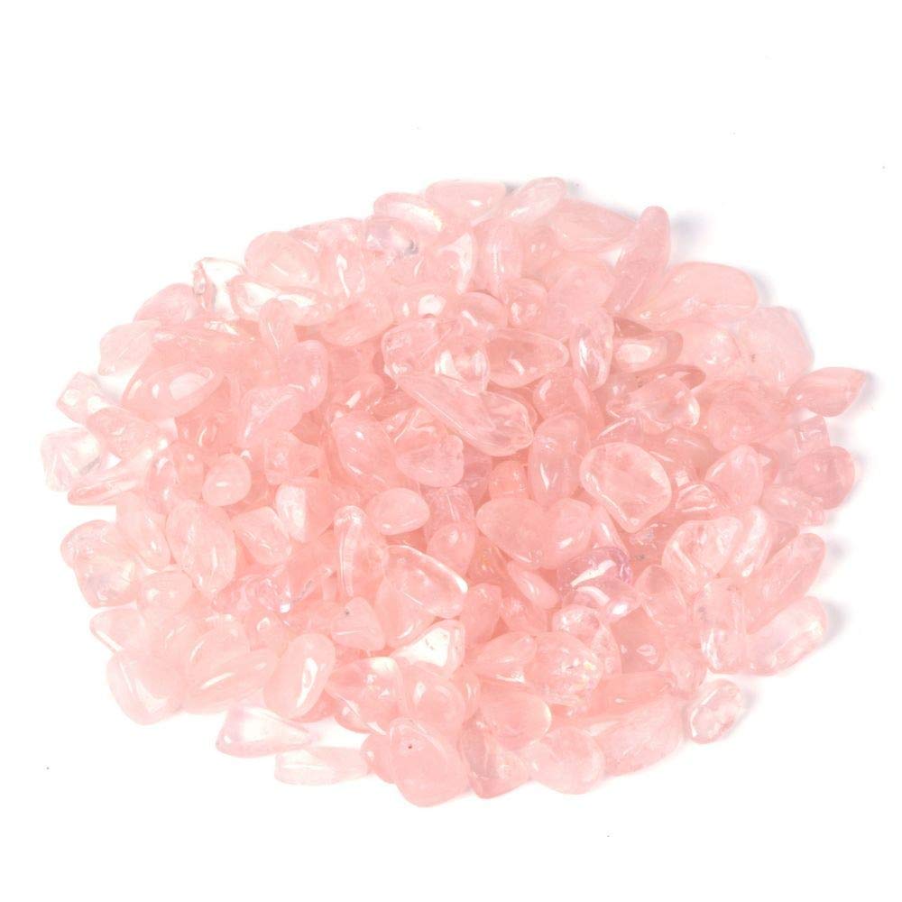 (Rose Quartz) - JUST IN STONES Natural Rose Quartz Polished Chips Crushed Tumbled Stone Crystal Healing Embellishments 100 Grammes