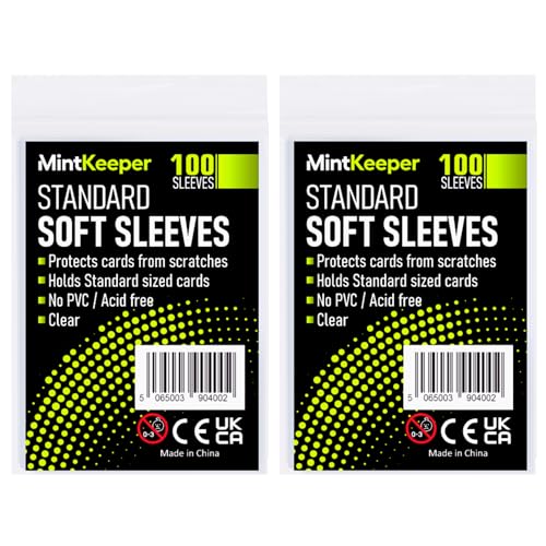 MintKeeper - Standard Soft Card Sleeves - Trading Card Penny Sleeves Compatible with Most Standard Sport and Trading Cards (2 Pack)