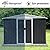 Outdoor Storage Garden Bike Shed 8X6 Feet Apex Roof Dark Grey with Aluminum Alloy Frame and Sliding Door