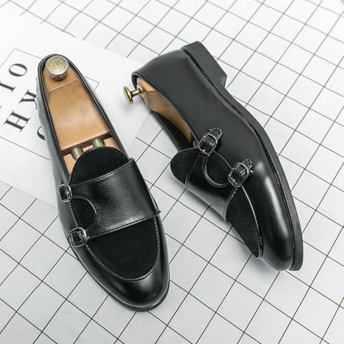 Men's Trendy Contrast - Panel Monk Loafers, Fashion Formal Footwear - Perfect for Office Days, Gala Gatherings & Daily Outings3
