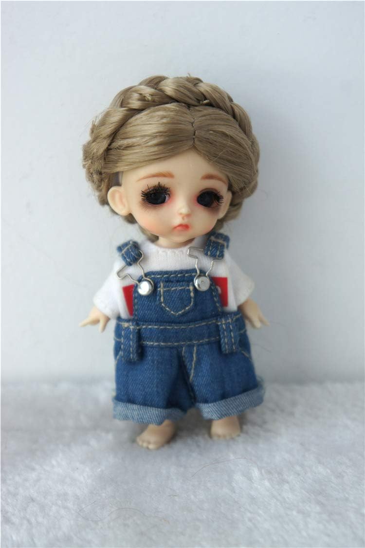 JD101 3-4inch 9-10inch Tymoshenk Character Tiny Doll Wigs. Circle Braide Synthetic Mohair BJD Hair (Blend Purple sm96:sm108)
