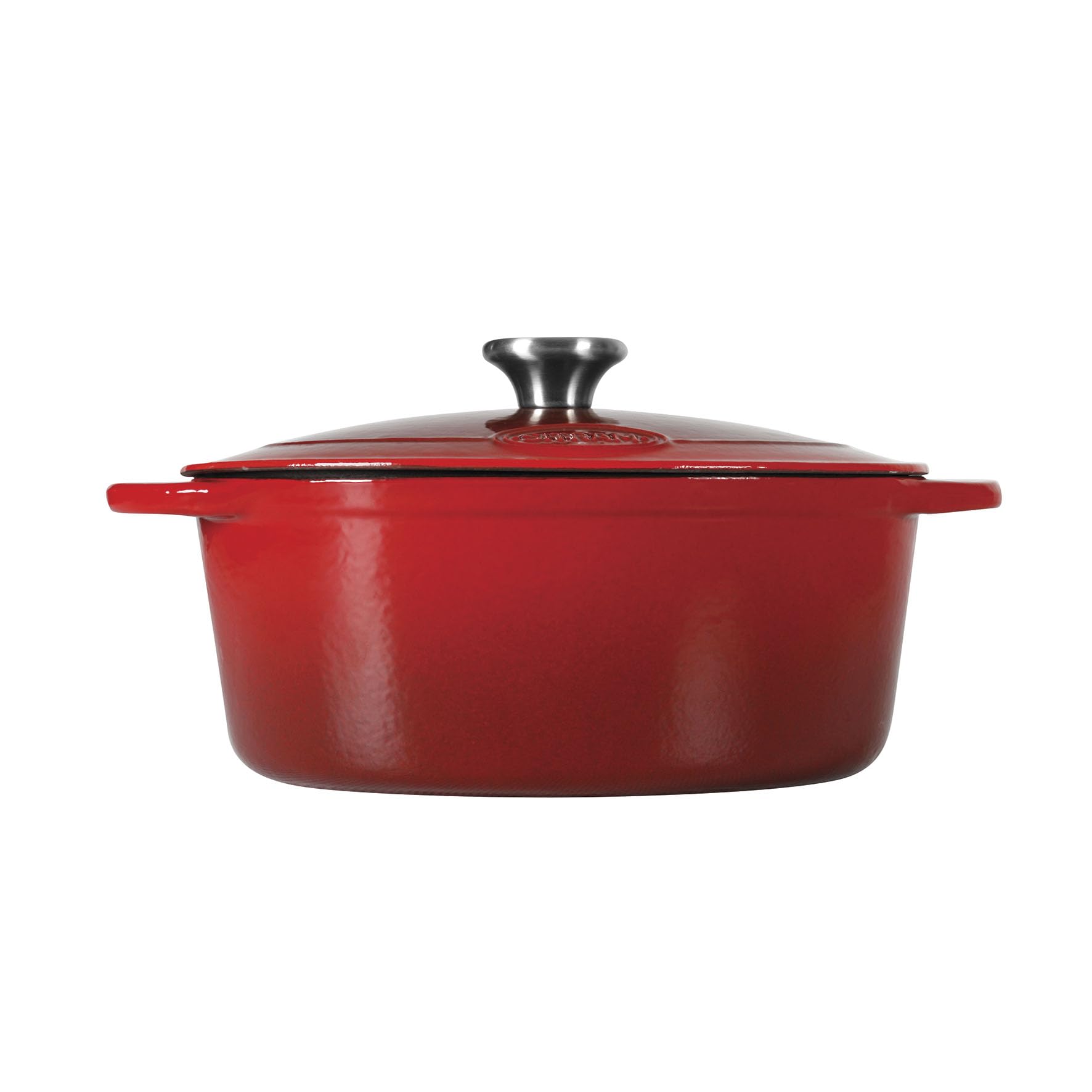 Sitram 717175 Cocotte Ovale en Fonte d’Acier Émaillée 6,5 L (33 cm) – Intérieur Émail Blanc Crème & Extérieur Rouge – Cuisson Mijotée Traditionnelle – Tous Feux Dont Induction et Four