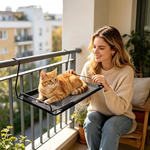 Cama plegable de malla transpirable para gatos asiento interior que ahorra espacio 3