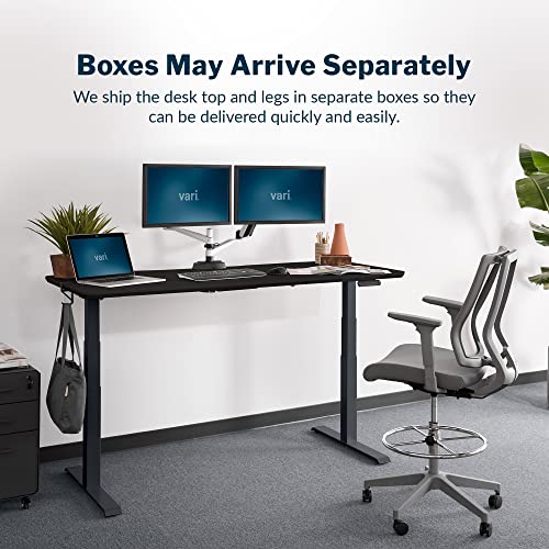 Vari Electric Standing Desk 72" X 30" (Varidesk) - Electric Height Adjustable Desk - Standing Desk For Office Or Home - Adjustable Standing Desk - Powerful Dual Motor Sit Stand Desk - Black #TOP5
