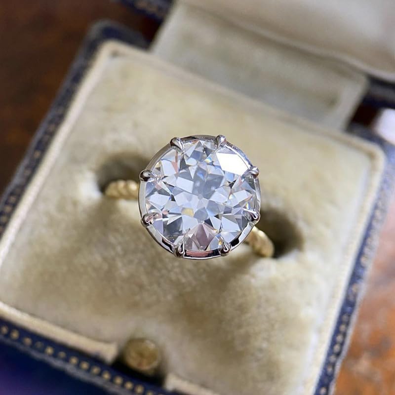 Oval Cut Bridal Ring Solitaire Rope Moissanite Engagement Ring for Women 925 Silver Plated Promise Gifts for Her Gold Knuckle Women Rings 10#2