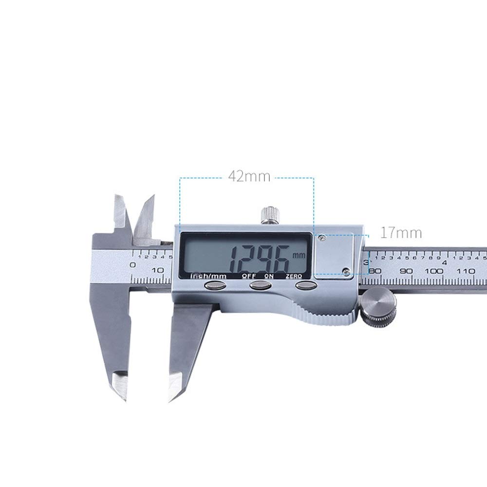 RajoNN Elektroniczny cyfrowy suwmiarka z noniuszem 0-300 mm Suwmiarka cyfrowa ze stali nierdzewnej Mini elektroniczny suwmiarka z noniuszem do użytku domowego i przemysłowego (kolor: biały, rozmiar