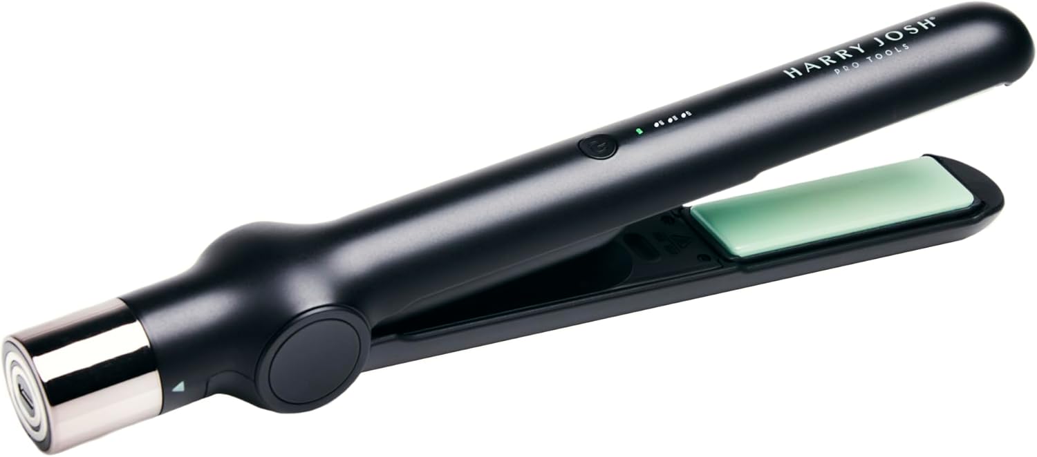 Cordless Styling Flat Iron Compact Ceramic Hair Straightener Rechargeable Wireless Design with Adjustable Heat for Smooth Styles and Frizz Control on All Hair Types