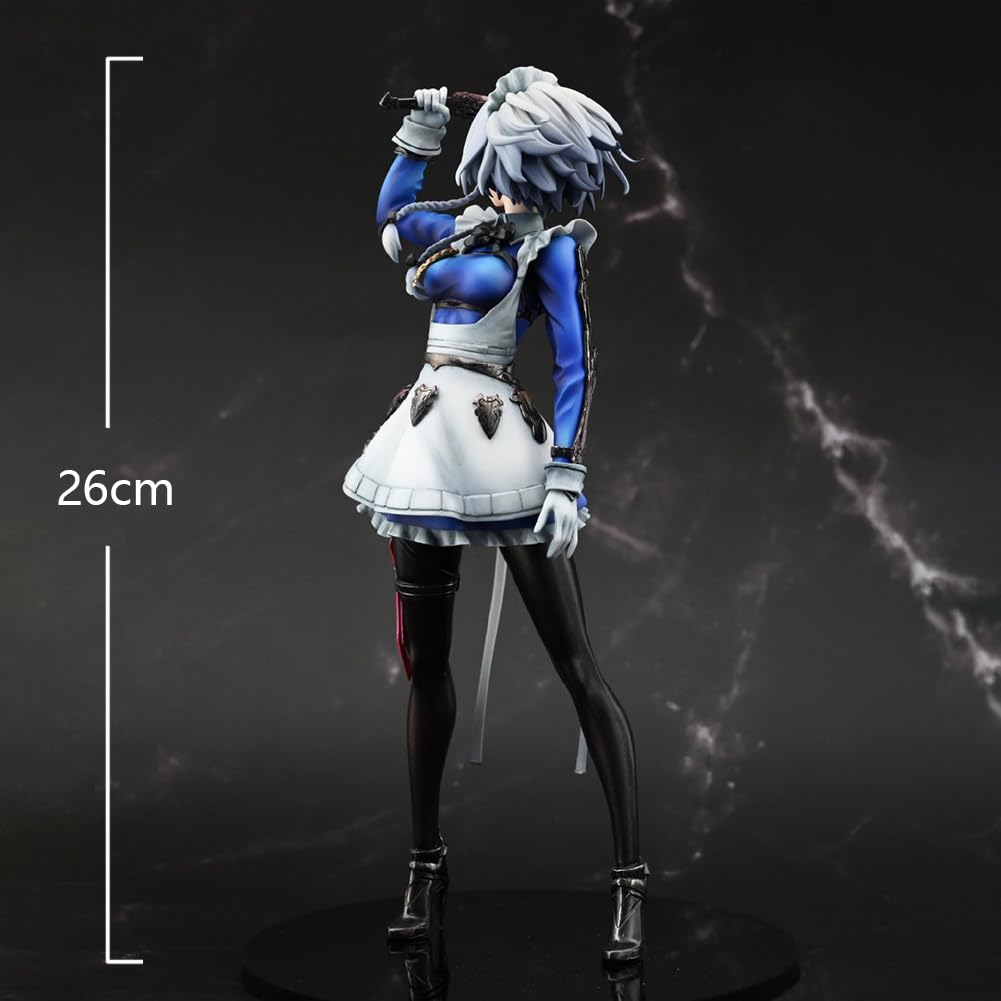 DEXSHUN Izayoi Sakuya Figura de Anime Ilustración Personaje Figura Anime Estatua Modelo de PVC Escultura Decoración Coleccionable Regalo para los fans del anime, 26 cm