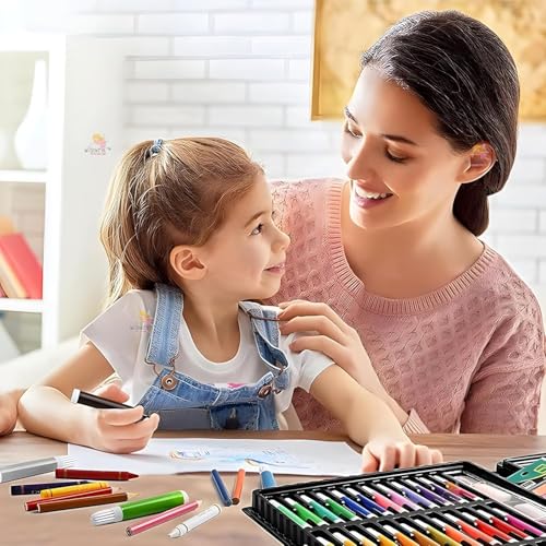 Image of EMNDR 150 Pcs Art Set for Kids - Professional Drawing & Painting Kit with Portable Carry Case | Includes Markers, Oil Pastels, Crayons, Watercolors & Color Pencils | Birthday Gift (150 pcs art set)