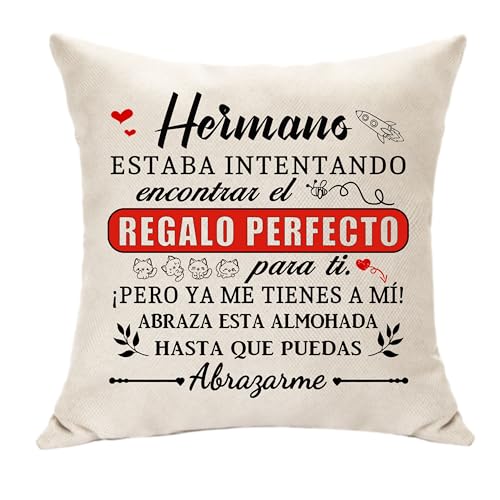 Hasodeo Funda de Cojín Original para Hermano - Regalo Decorativo y Recuerdo para Cumpleaños, Boda, Esponsales, Fiesta de Nacimiento, Graduación, Jubilación