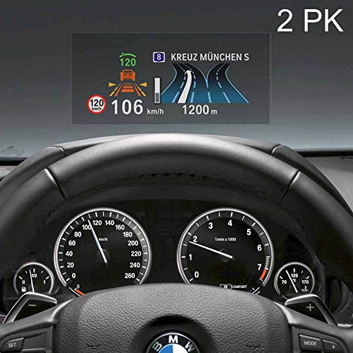 RED SHIELD Universal Head Up Display HUD Reflective Windshield Film 7.5" for All Car Makes and Models. Premium Quality High Definition HD Clarity. Compatible with All HUD Units and Smartphones. 2 PK