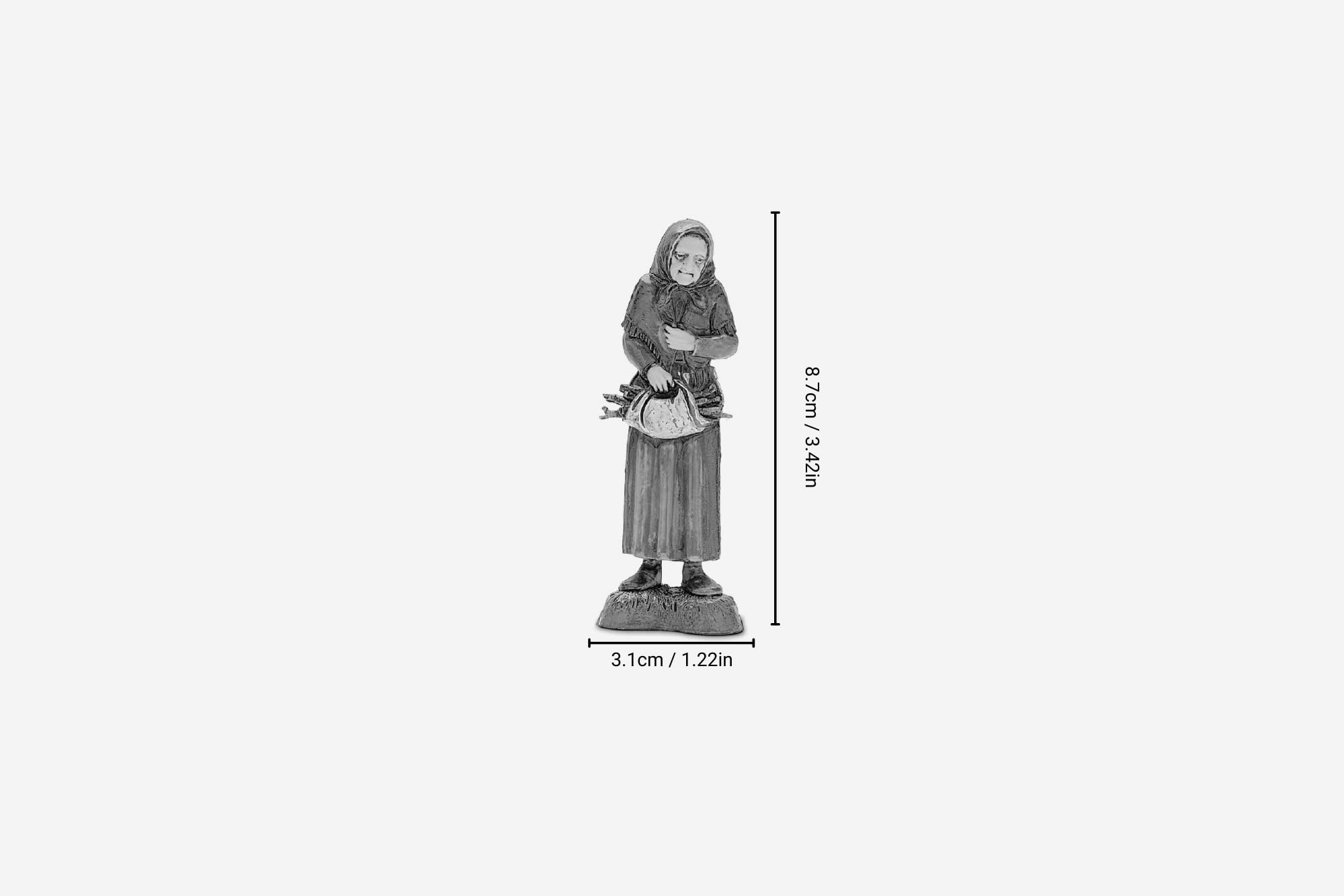 Figurine Crèche Femme Assise Sur Muret – Hauteur 7,7 Cm, Échelle 1:20, Peinte à La Main, Made In Italy, Style Arabe