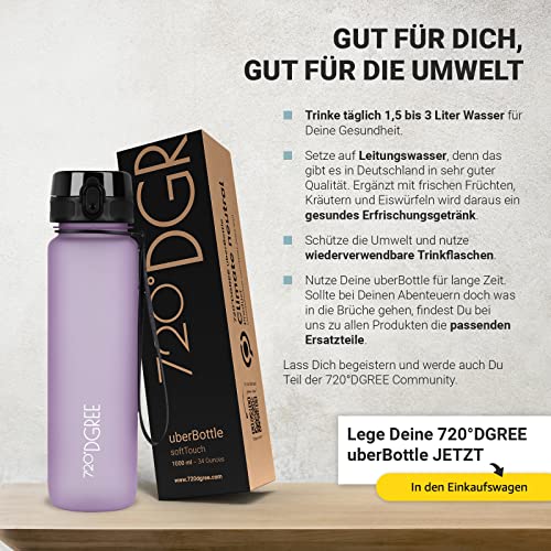 Image of 720DGREE Water Bottle 1.5l inchuberBottle inch softTouch +Sieve - BPA-Free, Leakproof, Reusable Drinking Bottle - XL Sports Bottle for all Day Hydration, Gym, Fitness, Office, University, Hiking, Travel