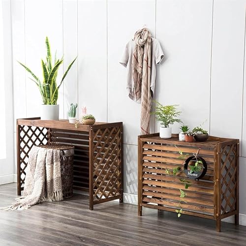 Housse de climatisation extérieure et support de fleurs en bois 115cm - 4