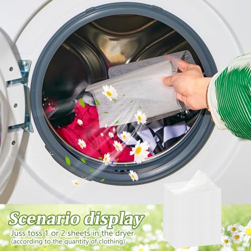 Image of 600 Count Dryer Sheets Bulk Fabric Softener Fresh Scent Dryer Sheets Naturally Softens and Removes Static Cling, Ideal for Households, Sensitive Skin
