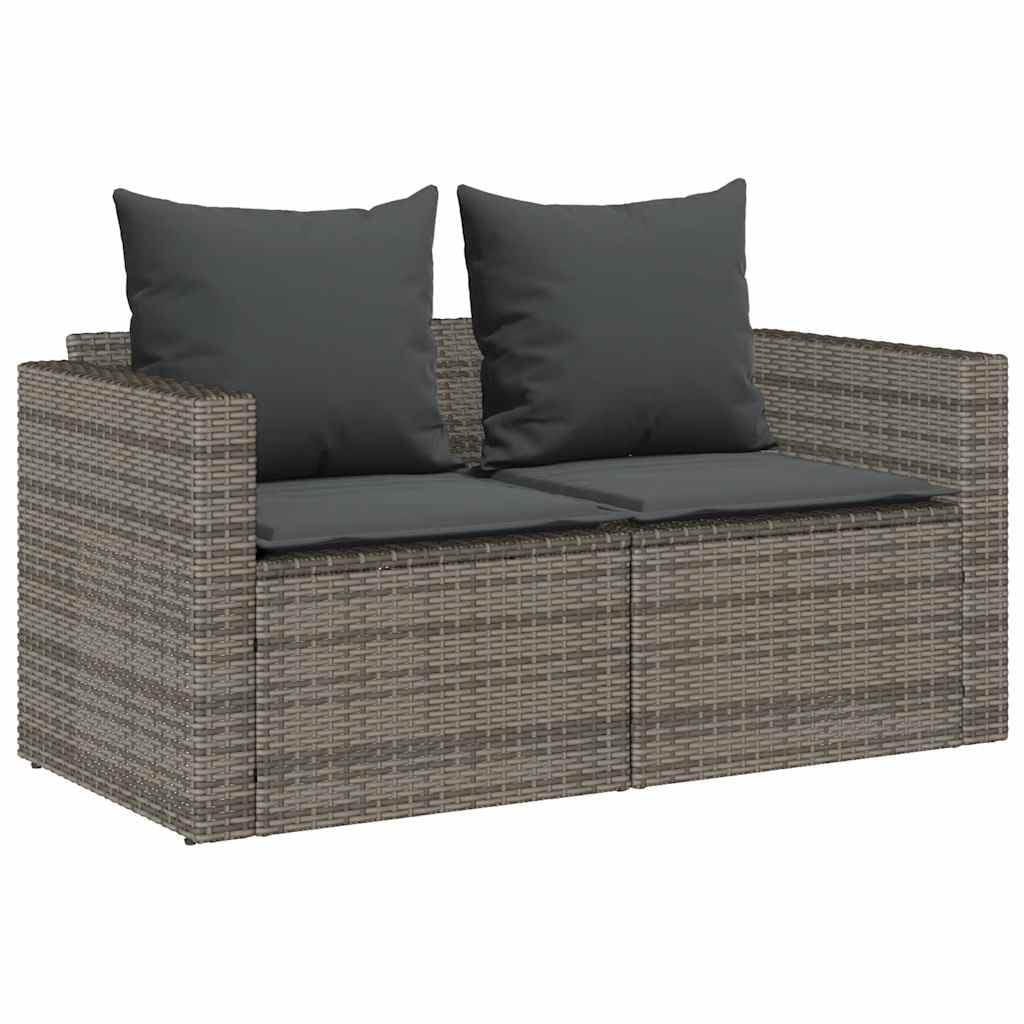 vidaXL Set de Muebles de jardín 5 pzas y Cojines apilables Gris, Conjunto de sofás de jardín, Conjunto de sofás de Exterior, Conjunto de salón de jardín