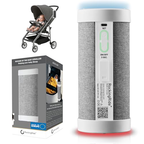RockingRide - Mecedor Automático para Cochecito | Ayuda a Dormir al Bebé en Cualquier Lugar | 3 Velocidades, Luz LED de Seguridad, Recargable por USB-C | Universal y Silencioso